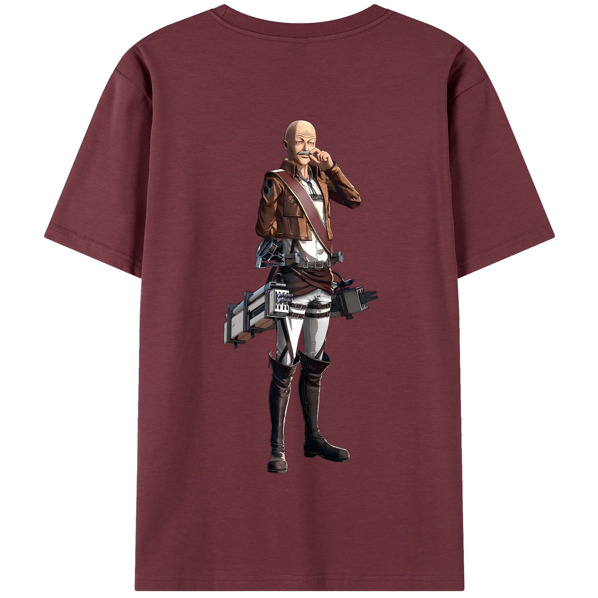 （画像用） 進撃の巨人 ドット·ピクシス Attack on Titan Dot Pixis 綿100％半袖Tシャツ（背面プリント）